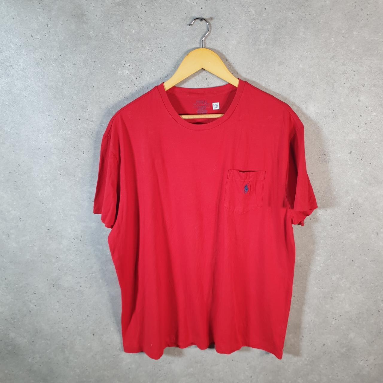 Vintage Ralph Lauren Polo T Shirt Men’s Large Red Embroidered Pony Classic Fit C9035