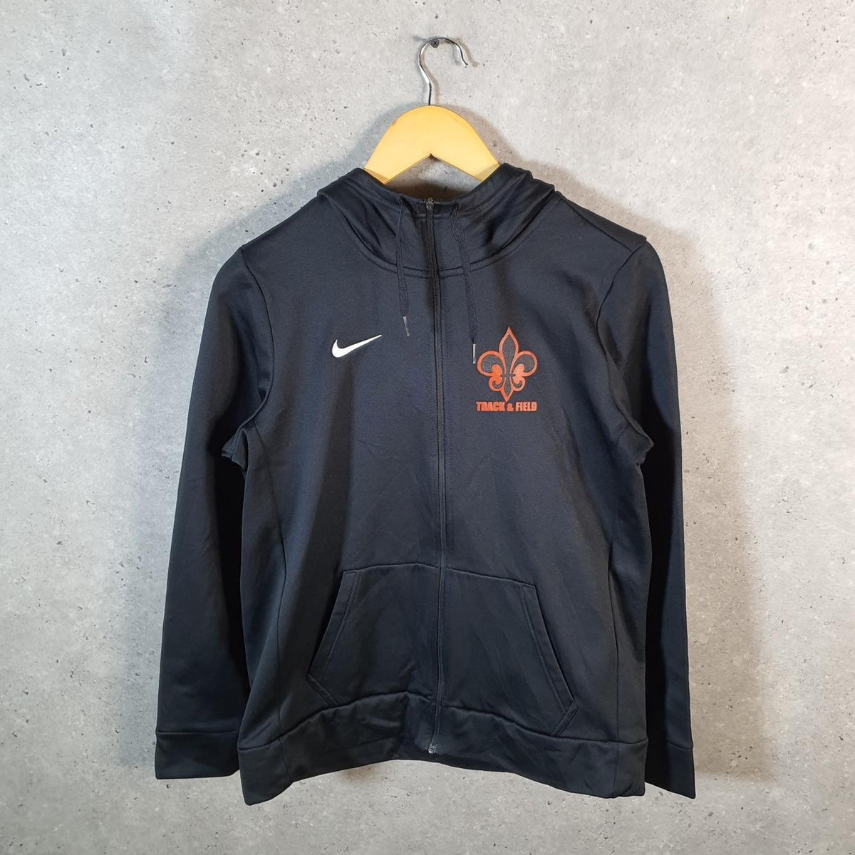 Vintage Nike Dri Fit USA Hoodie Men’s Medium Black Swoosh Y2K Full Zip