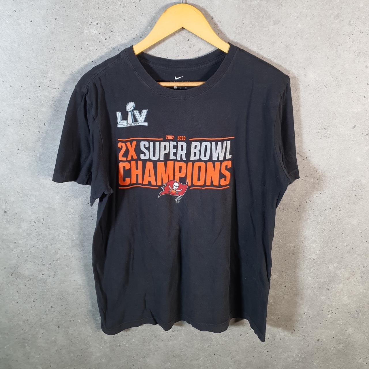 Vintage Nike 2020 Super Bowl Tamp Bay Buccaneers T Shirt Men’s Medium Black Swoosh Athletic