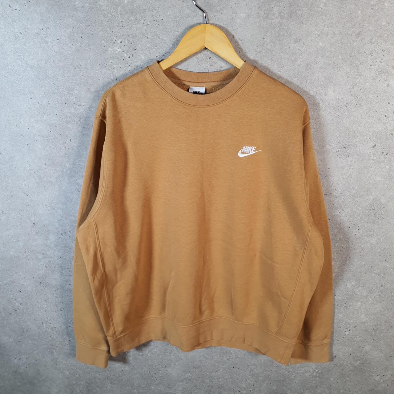 Vintage Nike Club Embroidered Sweatshirt Men’s Large Orange Swoosh Y2K Pullover Logo