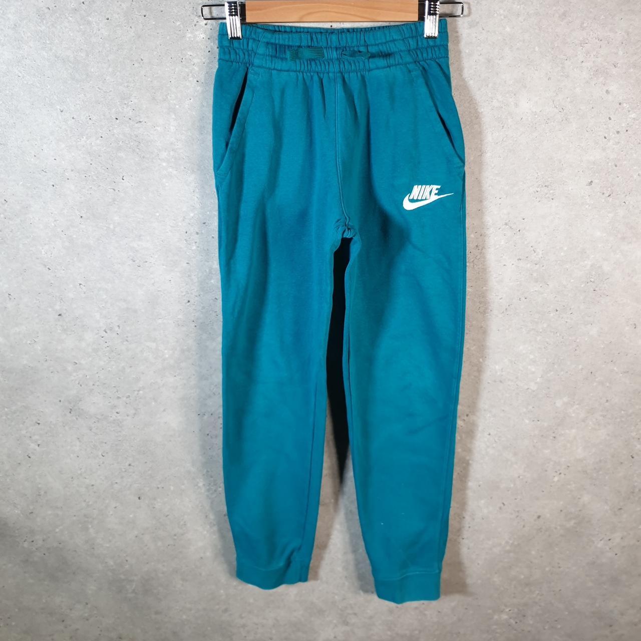 Vintage Nike Club Sweatpant Joggers Kids Large Blue Swoosh Sports Tracksuit - Big Fish Vintage