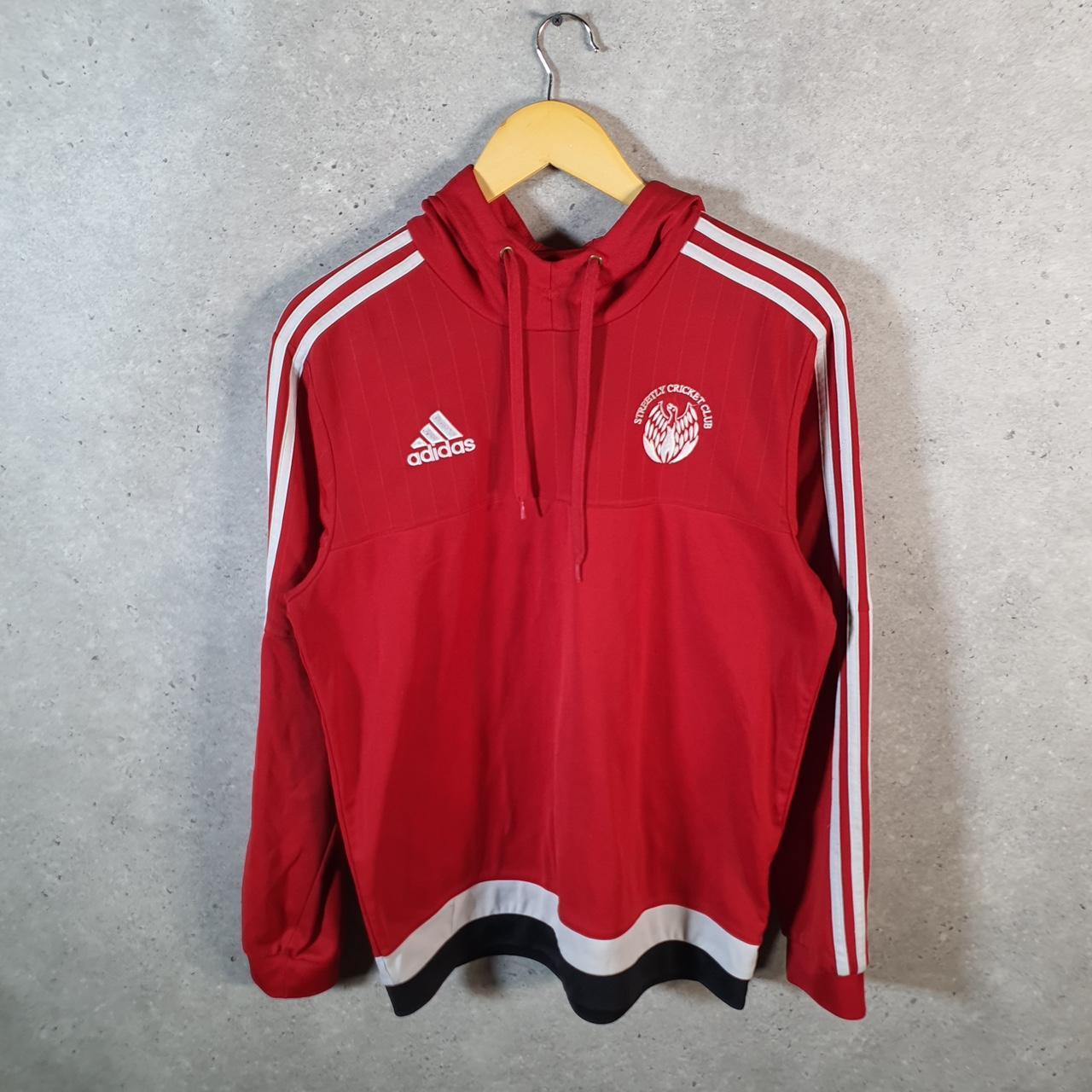 Vintage Adidas Cricket Hoodie Men’s Medium Red Pullover Baggy