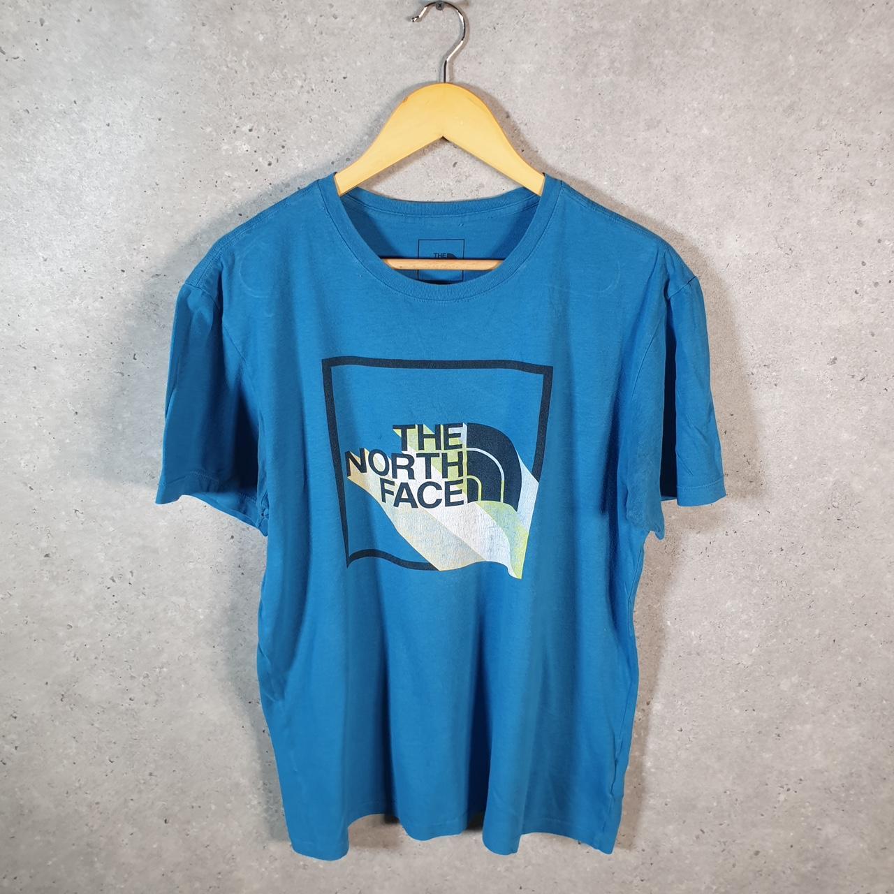 Vintage The North Face TNF Spellout T Shirt Shirt Men’s Medium Blue Logo Athletic C9601