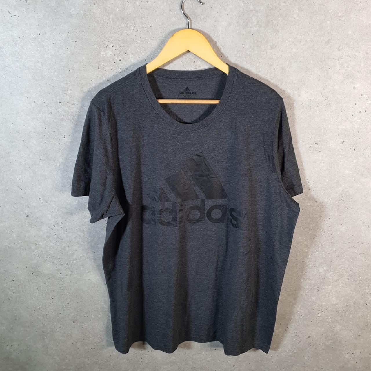 Vintage Adidas Amplifier Retro T Shirt Men’s XL Grey Three Stripes Logo