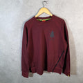 Vintage Nike Swoosh Sweatshirt Womens Large Burgundy Red Y2K Pullover