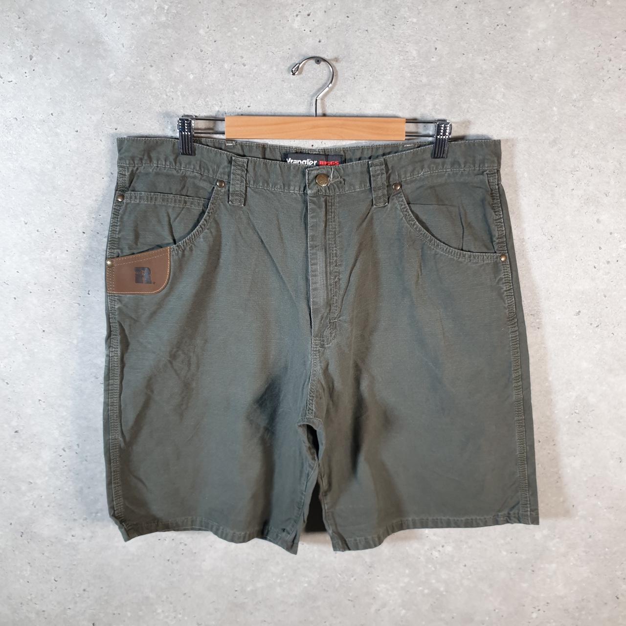 Vintage Wrangler Shorts Jorts Cargo Men’s W38 Relaxed Khaki Green Baggy Cotton