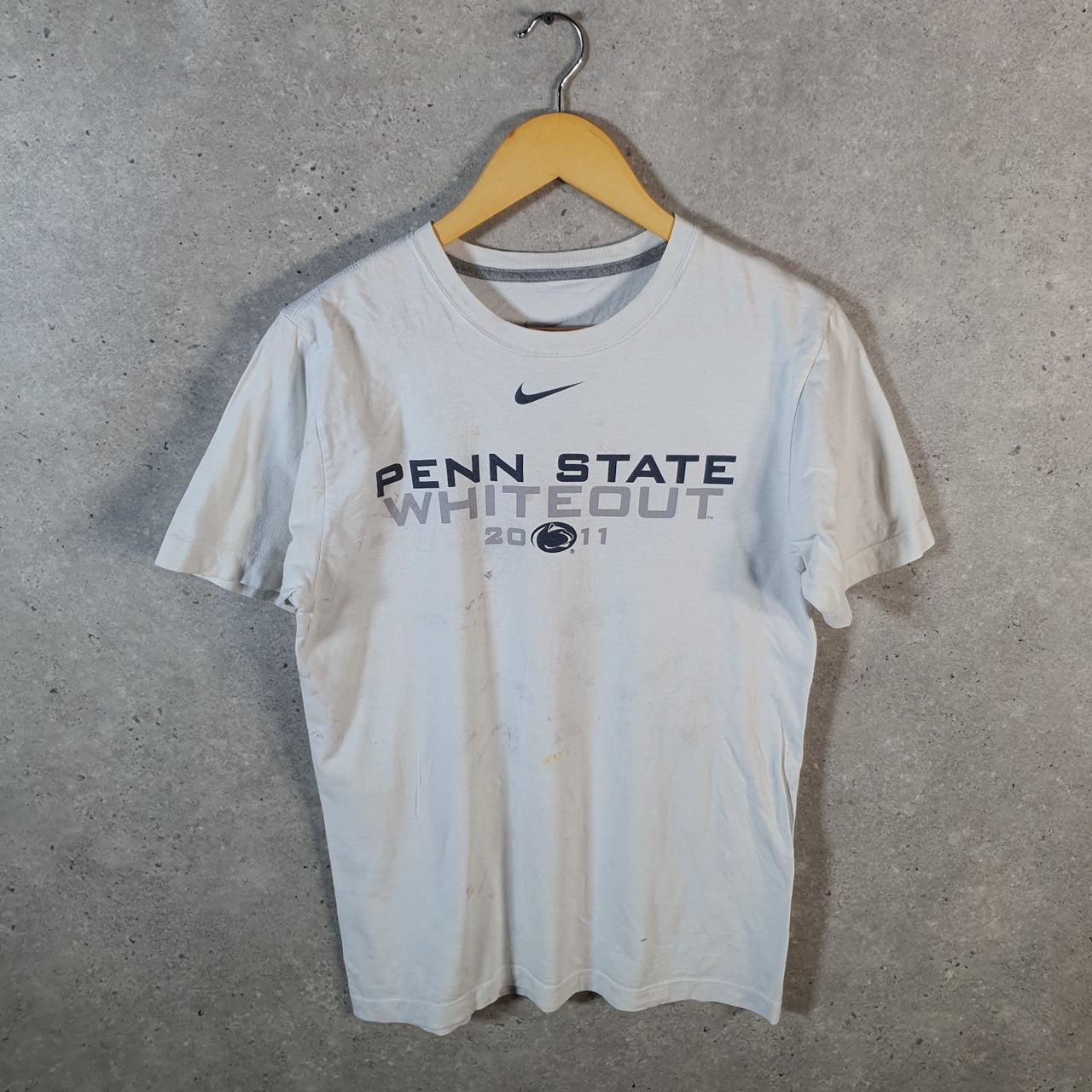 Vintage Nike Penn State 2014 Whiteout T Shirt Men’s Small White Logo Swoosh Athletic