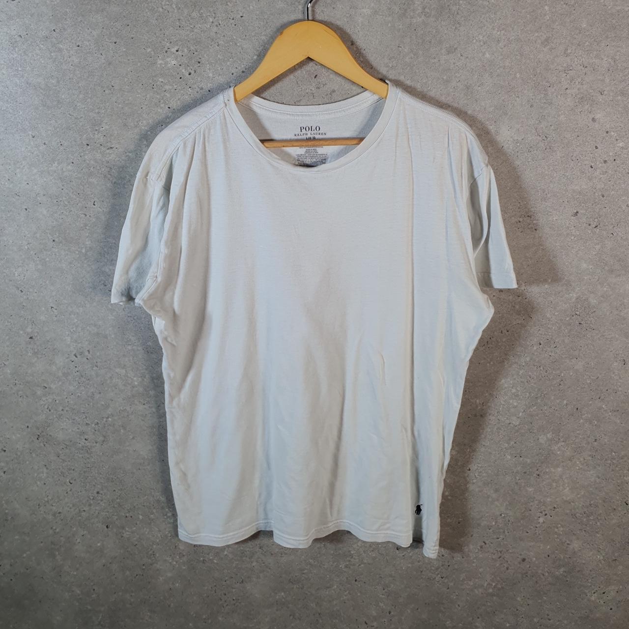 Vintage Ralph Lauren Polo T Shirt Men’s Large White Embroidered Slim Fit Pony C9073