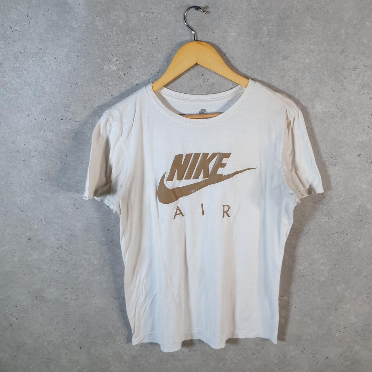 Vintage Nike Air Spellout T Shirt Mens Small White Logo Swoosh Athletic
