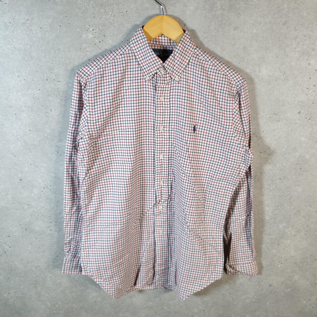 Vintage Ralph Lauren Button Down Shirt Men’s Small Classic Fit Checkered Pony Cotton