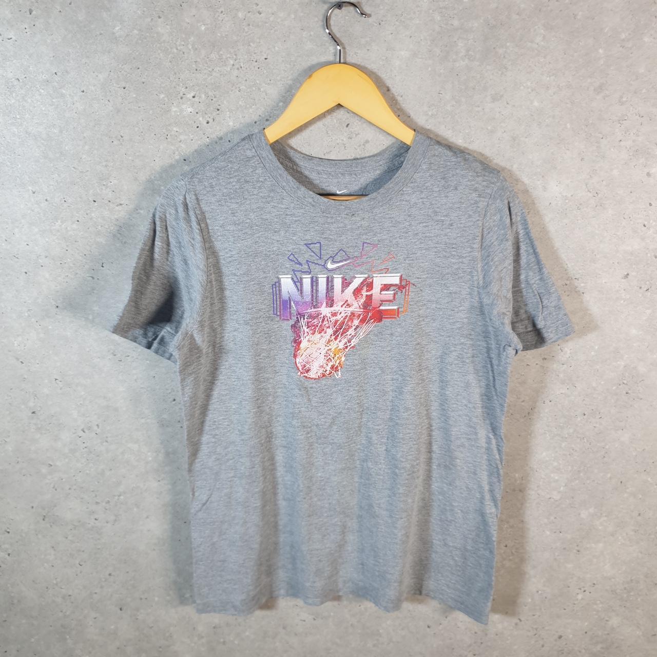 Vintage Nike Spellout T Shirt Womens XL Grey Logo Swoosh Athletic