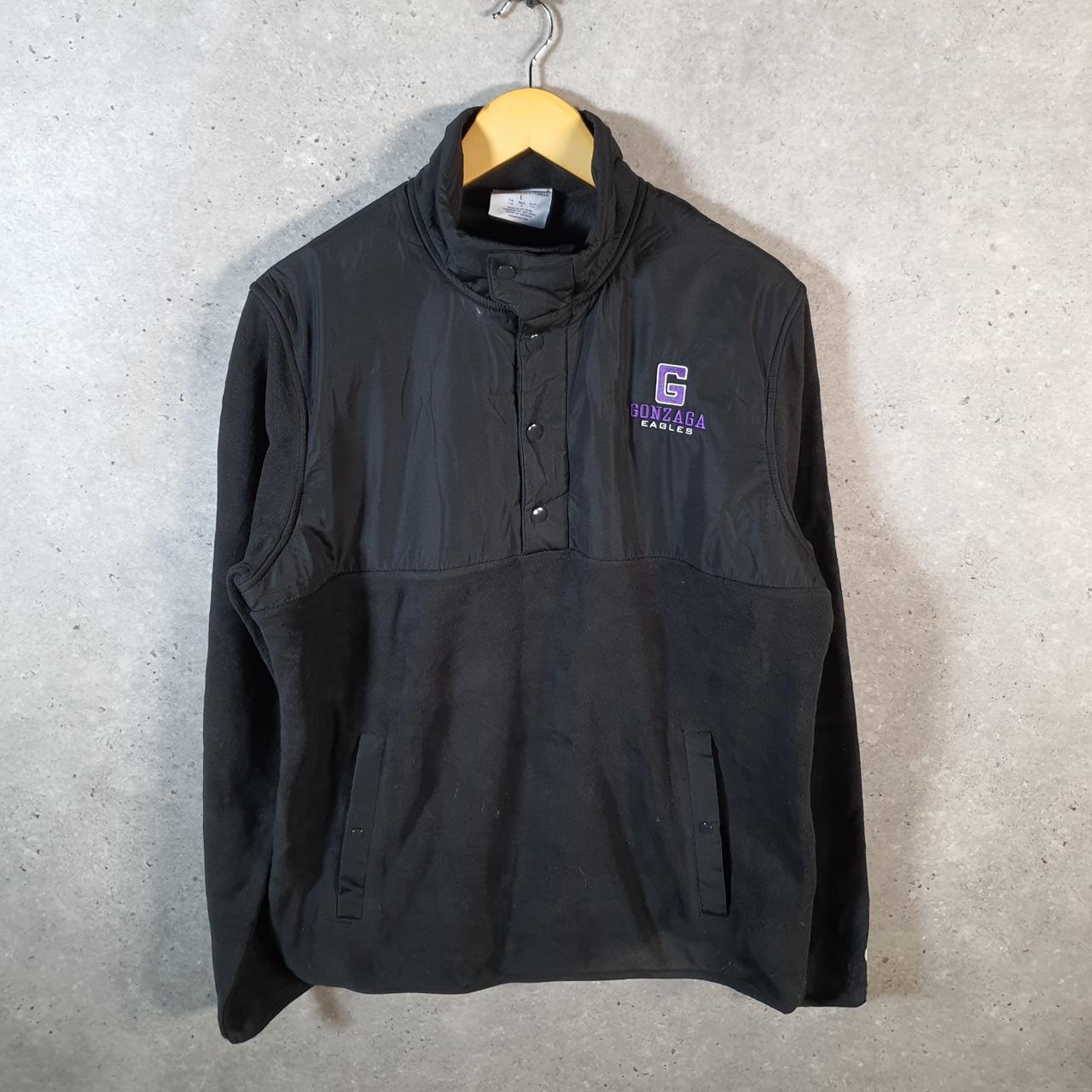 Vintage Champion Windbreaker Track Jacket Mens Large Black Gonzaga Eagles