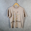 Vintage Phildar Hieroglyphics Egyptian 90s USA Single Stitch T Shirt Men’s Medium Beige