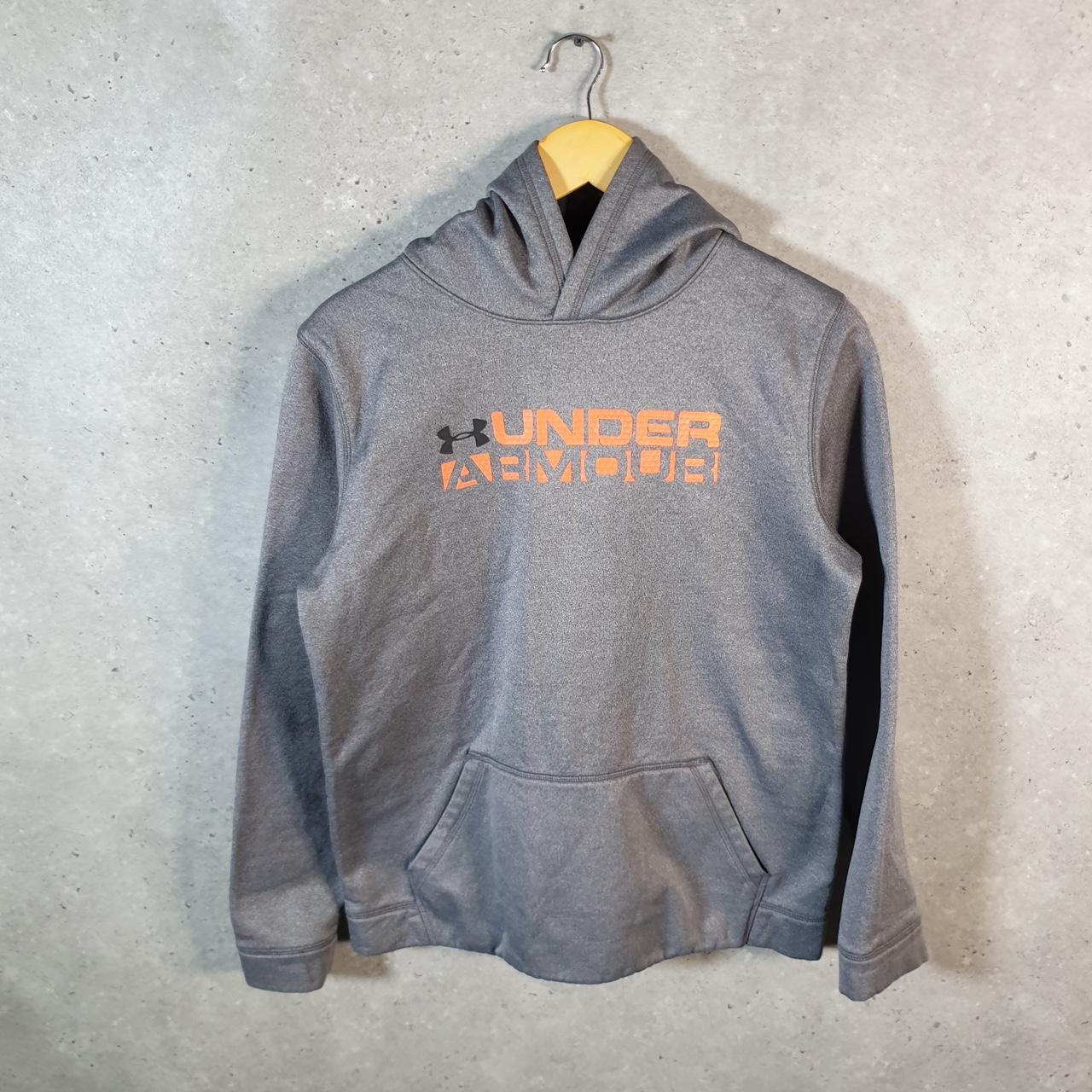 Vintage Under Armour Cold Gear Windbreaker Track Jacket Youth XL Grey USA Pullover