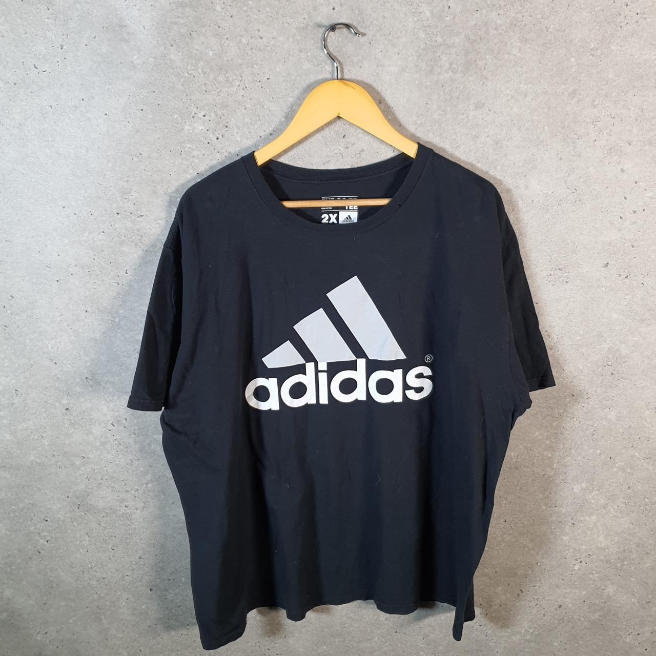 Vintage Adidas Go To T Shirt Men’s 2XL Black Three Stripes Logo Athletic