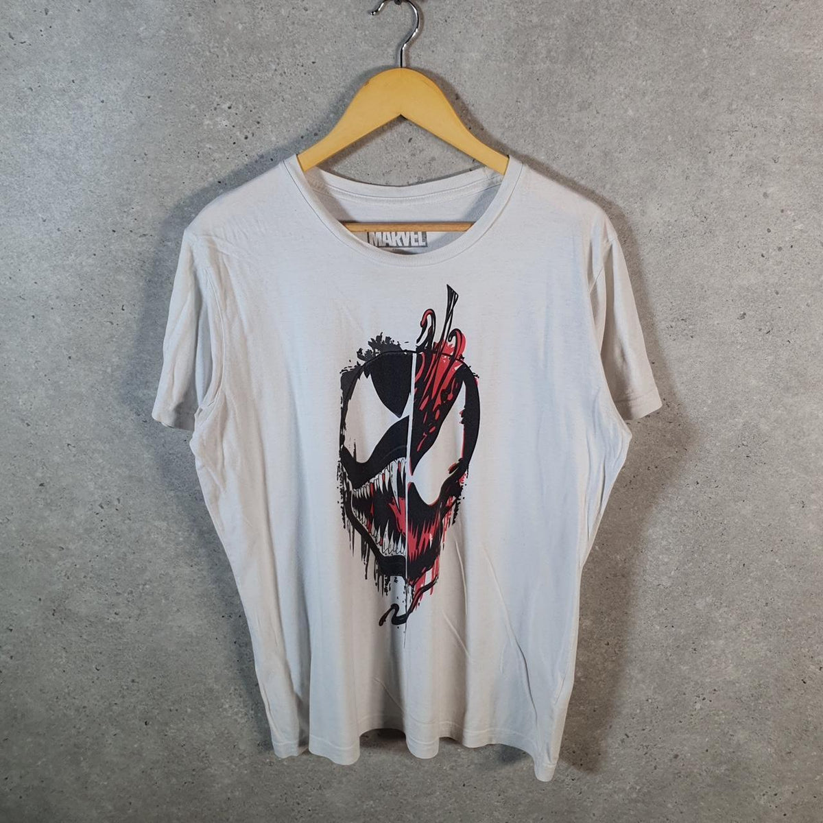 Vintage Marvel Venom Spiderman Mascara De Latex T Shirt Men’s Large White Graphic