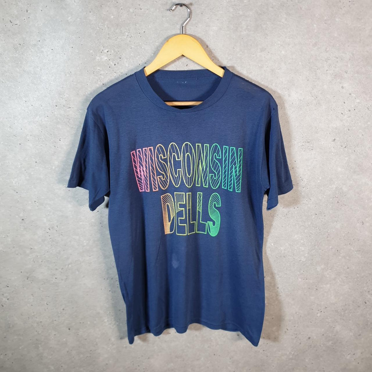 Vintage Wisconsin Dells 90s USA Single Stitch T Shirt Men’s Small Blue C9440