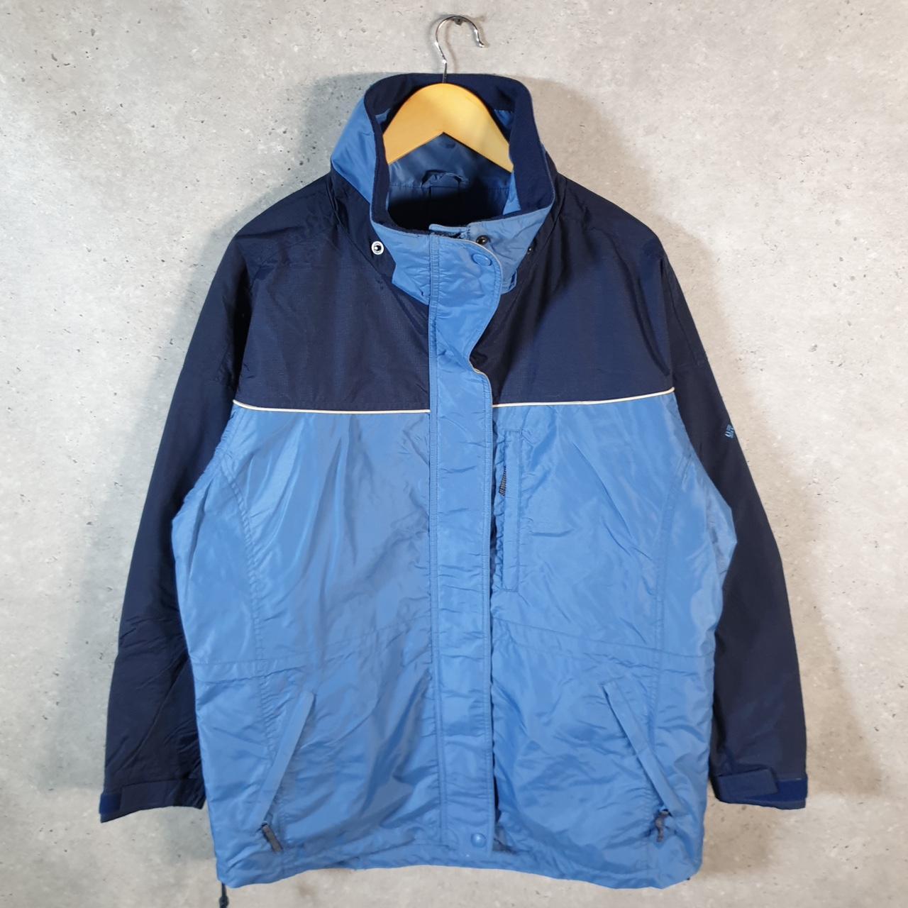 Vintage Columbia Windbreaker Track Jacket Womens Large Blue USA Athletic