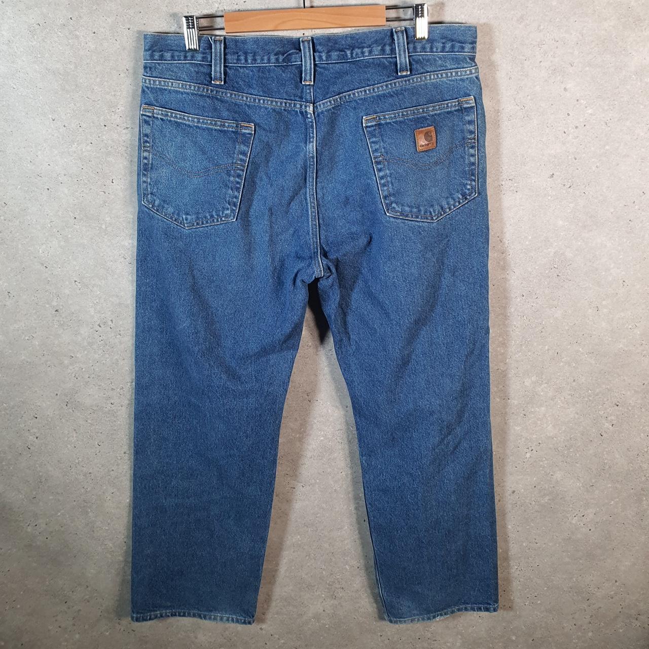 Vintage Carhartt Workwear Carpenter Jeans Mens W38 L30 Blue Denim Traditional Fit USA