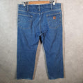 Vintage Carhartt Workwear Carpenter Jeans Mens W38 L30 Blue Denim Traditional Fit USA