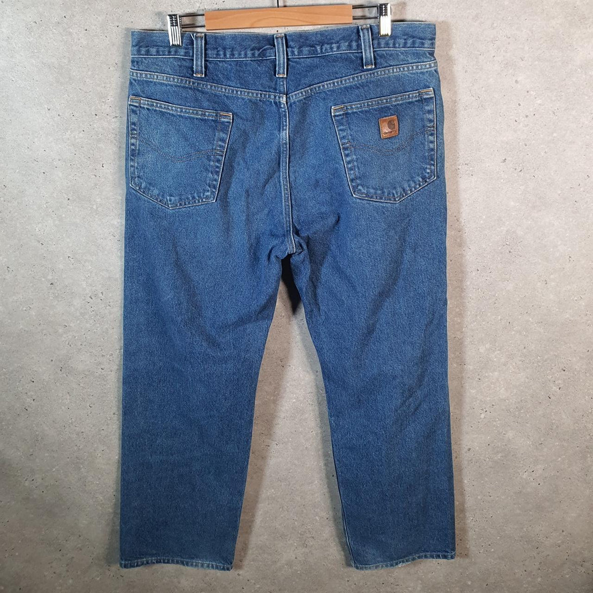 Vintage Carhartt Workwear Carpenter Jeans Mens W38 L30 Blue Denim Traditional Fit USA