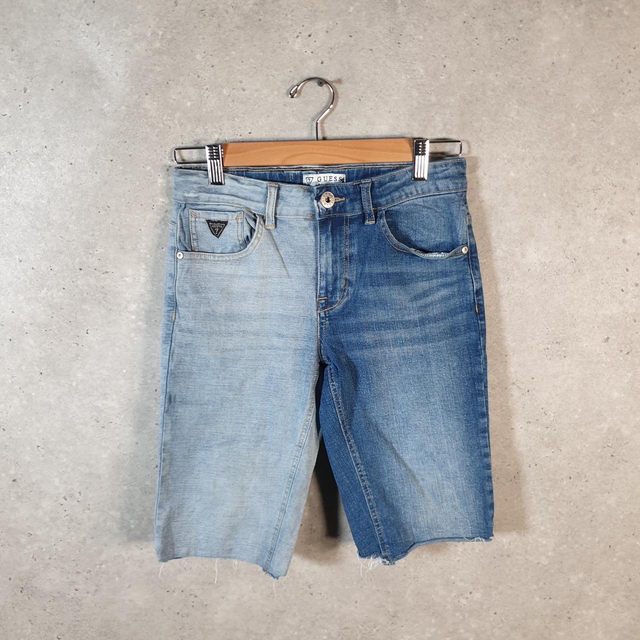 Vintage Guess Baggy Shorts Jorts Cargo Womens W28 Blue Relaxed Denim