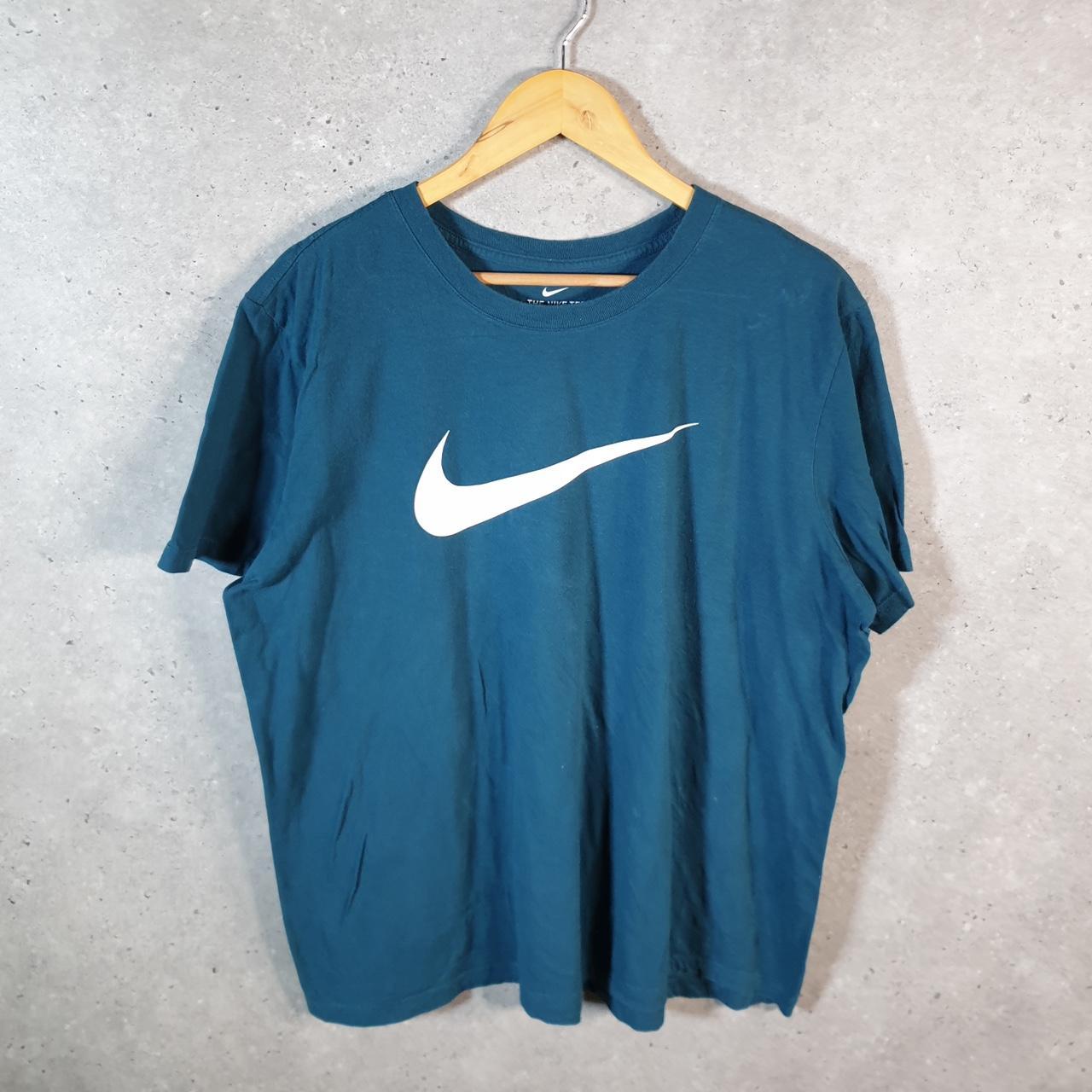 Vintage Nike T Shirt Men’s XL Blue Printed Single Swoosh Logo Athletic C8283