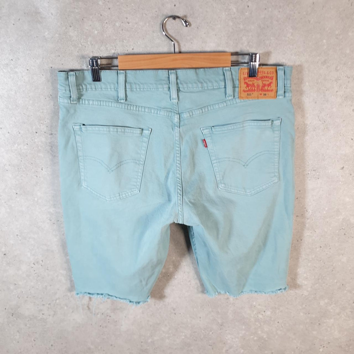 Vintage Levi’s 511 Baggy Shorts Jorts Cargo Mens W38 Blue Relaxed Denim
