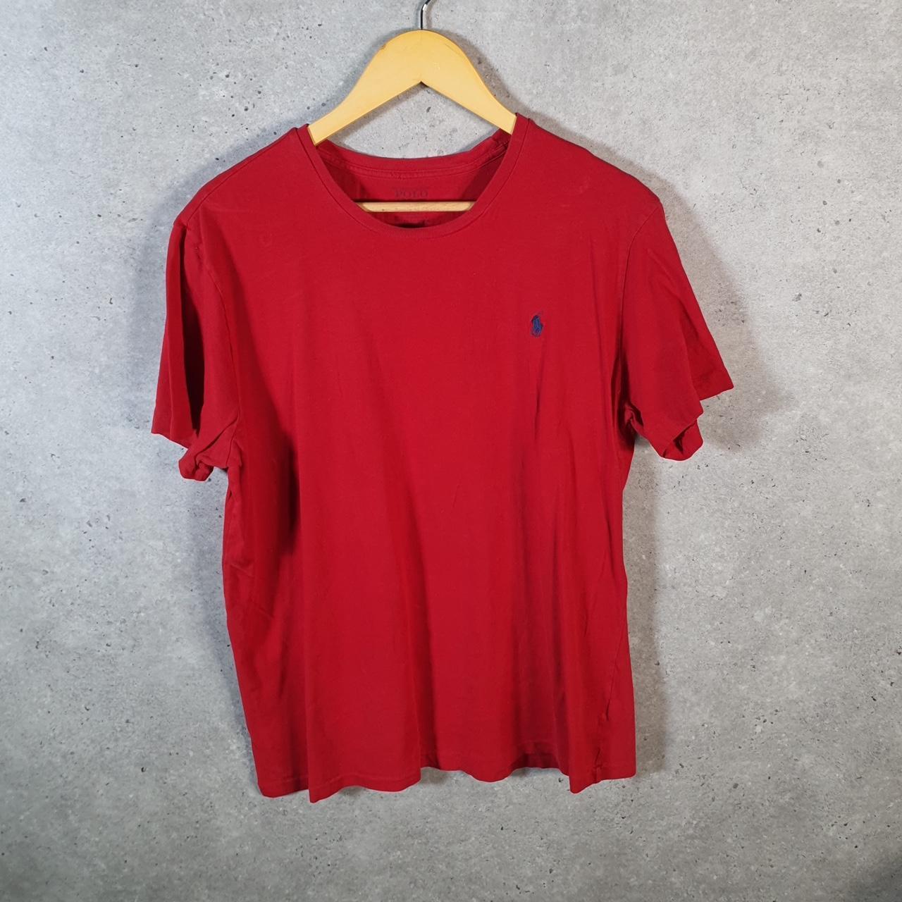 Vintage Ralph Lauren Polo T Shirt Men’s Large Red Embroidered Pony Classic Fit C9126