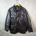 Vintage Lee Cooper Genuine Leather Jacket Pockets Biker Mens XL Black