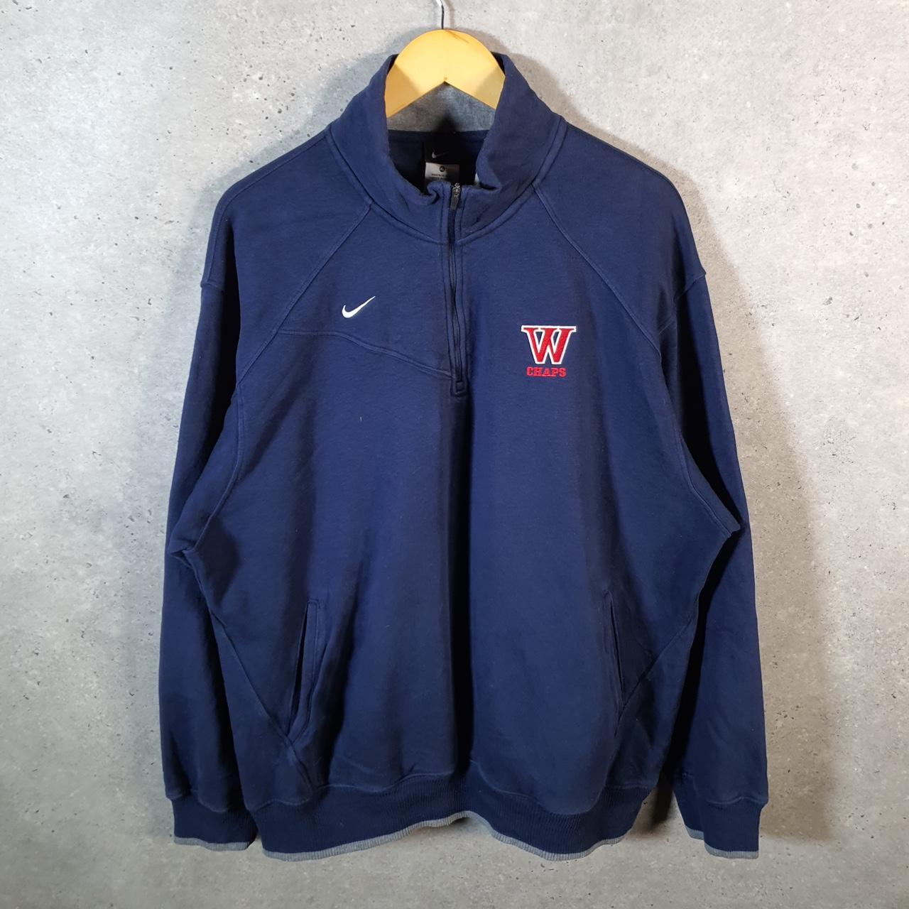 Vintage Nike 1/4 Zip Sweatshirt Men’s XL Navy Blue Swoosh Y2K Pullover Logo