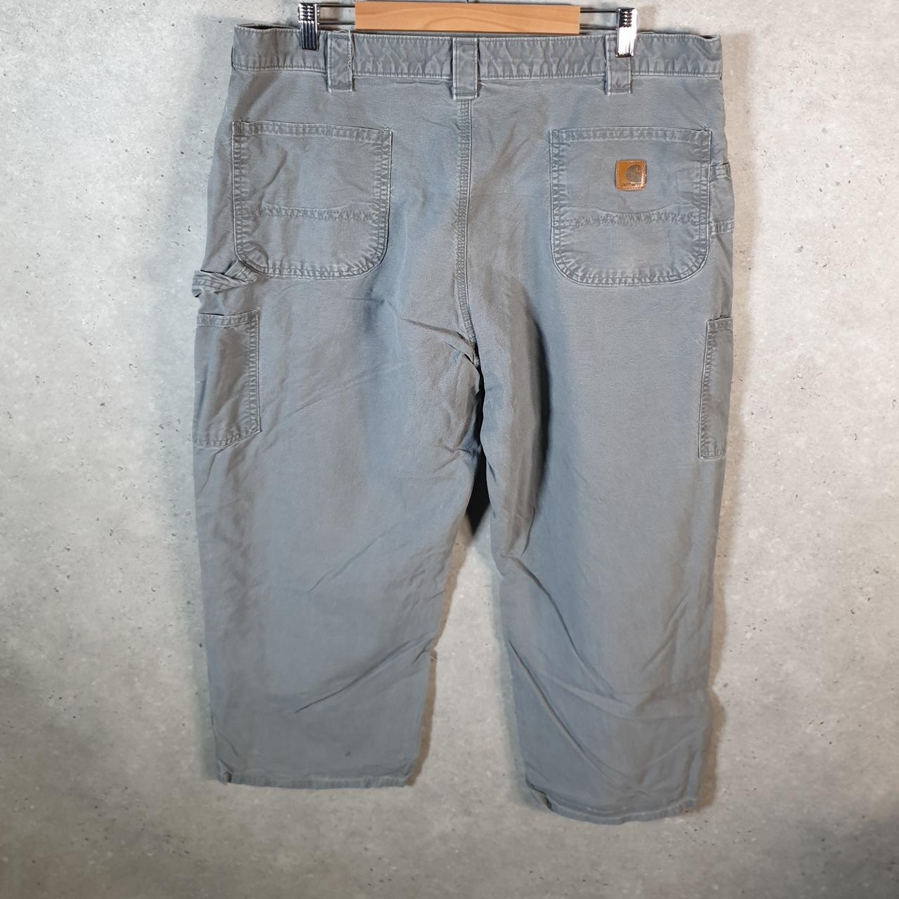Vintage Carhartt Carpenter Trousers Mens W40 L26 Grey Dungaree Fit Workwear