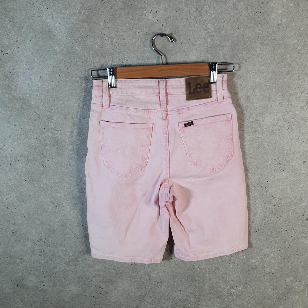 Vintage Lee Baggy Shorts Jorts Cargo Womens W26 Pink Denim Relaxed Cargo
