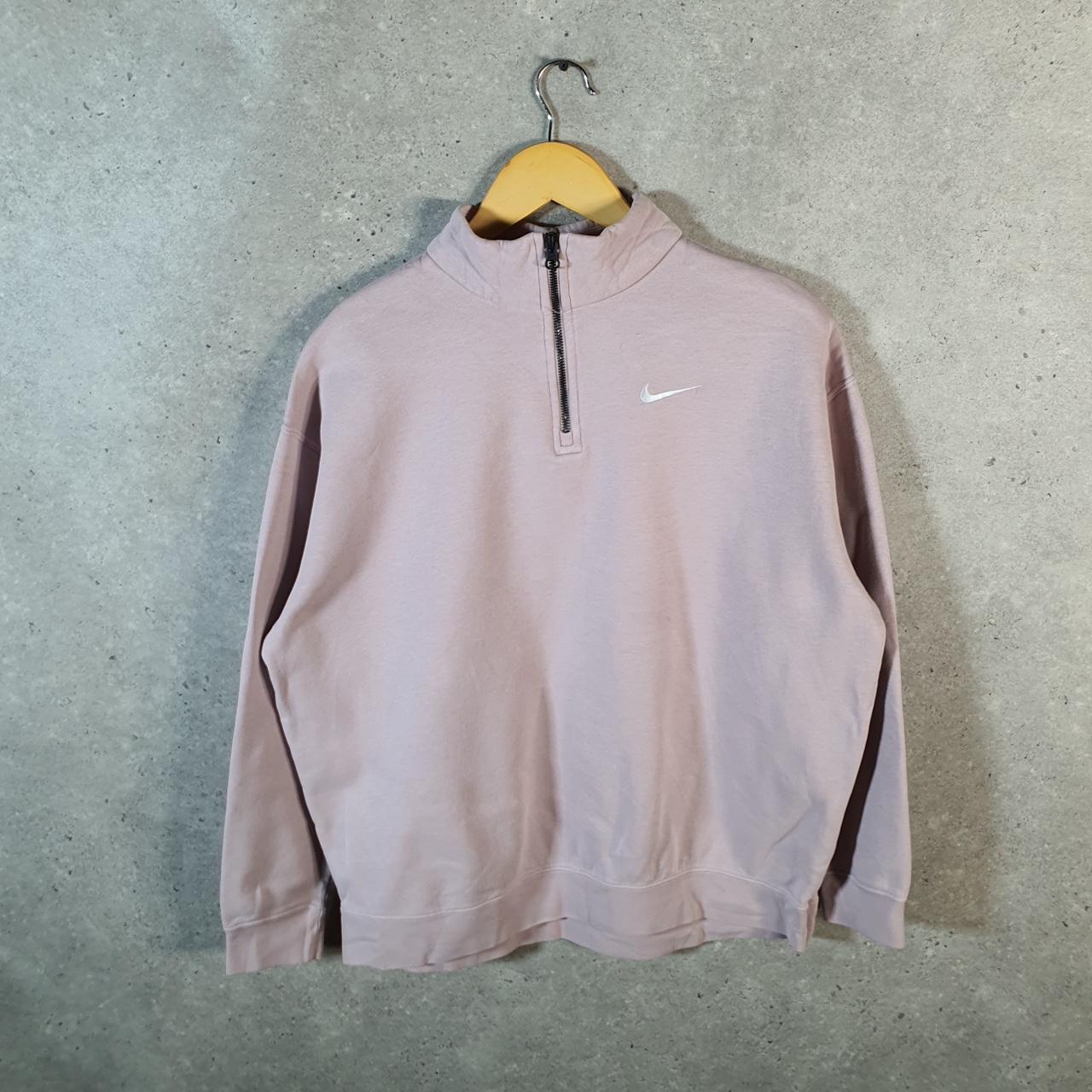 Vintage Nike Embroidered 1/4 Zip Sweatshirt Men’s XS Pink Swoosh Y2K Pullover