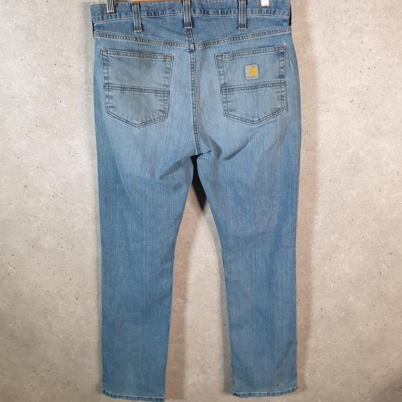 Vintage Carhartt Workwear Carpenter Jeans Mens W34 L32 Blue Denim Relaxed Fit USA