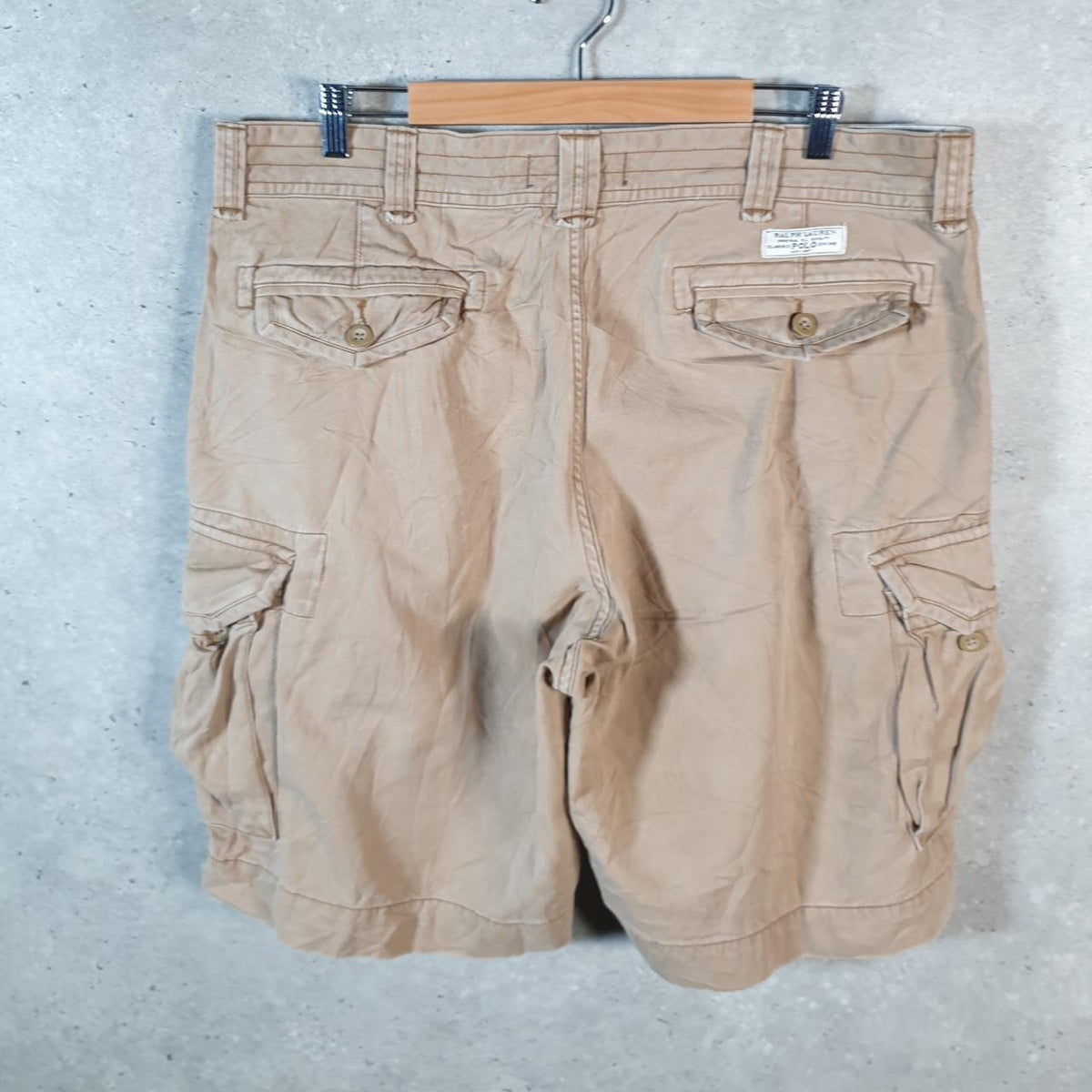 Vintage Ralph Lauren Polo Shorts Jorts Chino Cargo Men’s W38 Brown Baggy Cotton