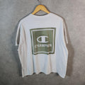 Vintage Champion Graphic Spellout Logo T Shirt Men’s XL White USA Athletic