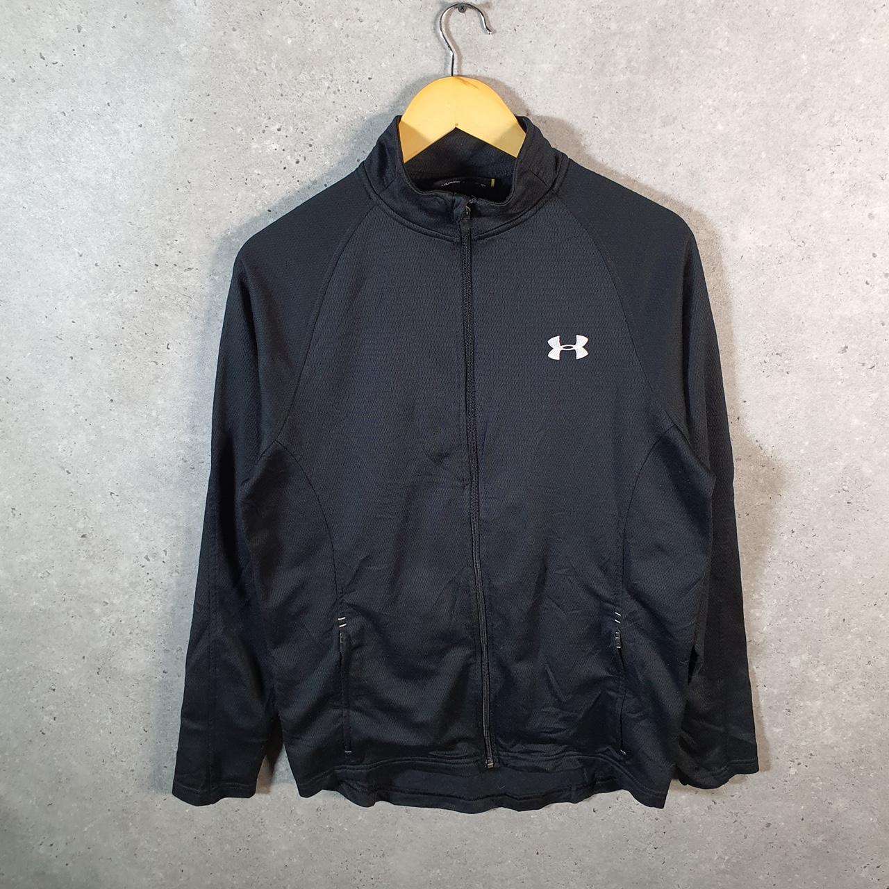 Vintage Under Armour Windbreaker Track Jacket Mens Small Black USA Full Zip