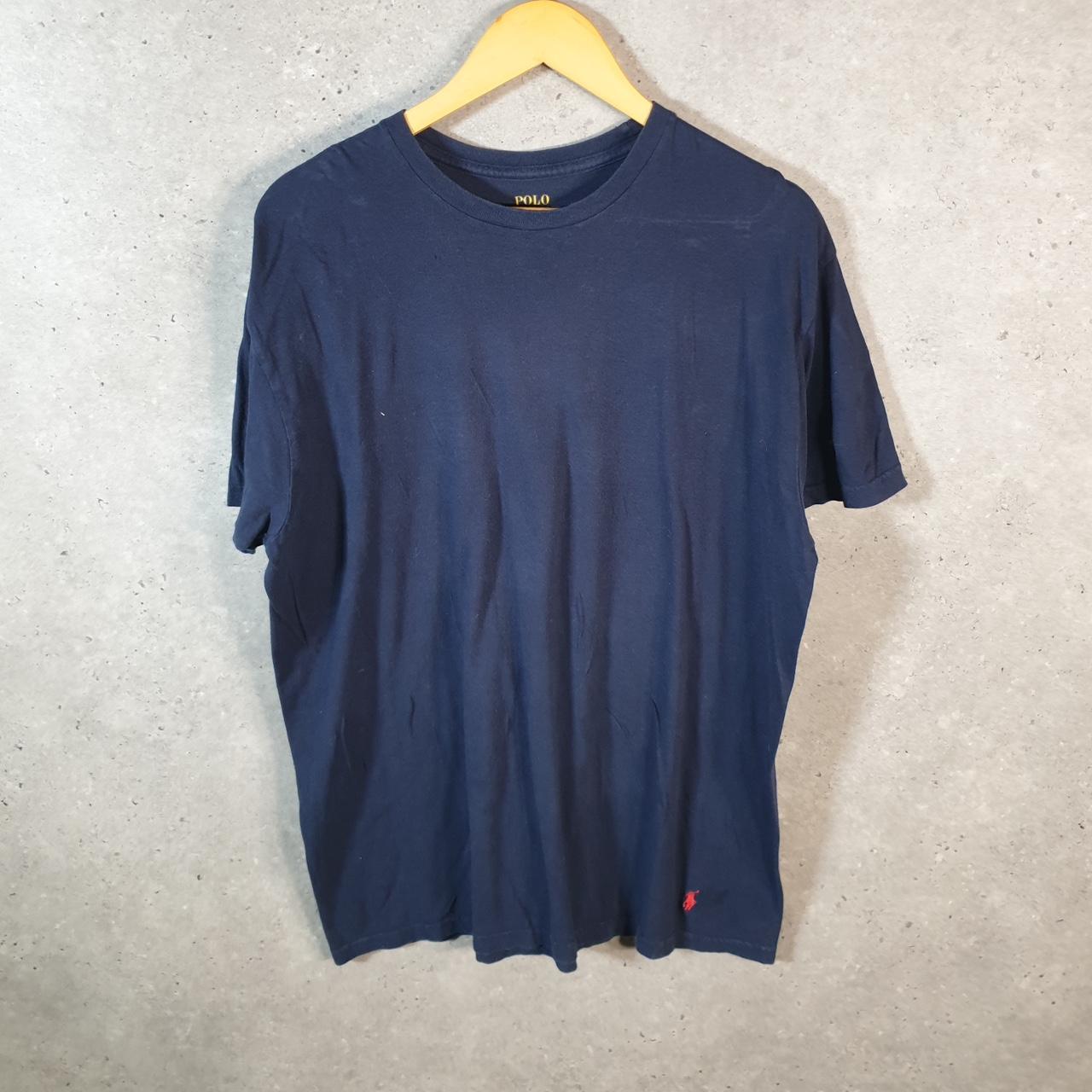 Vintage Ralph Lauren Polo T Shirt Men’s Large Navy Blue Embroidered Classic Fit Pony C9043