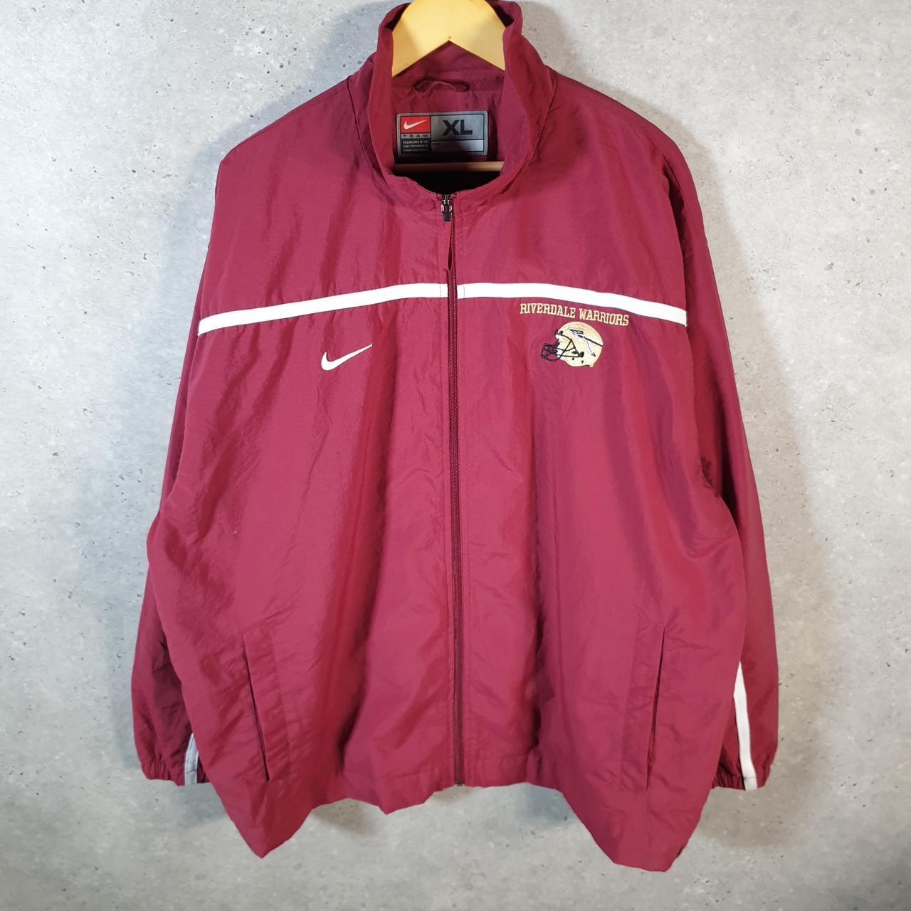Vintage Nike Team Windbreaker Track Jacket Mens XL Burgundy Red USA Swoosh Full Zip