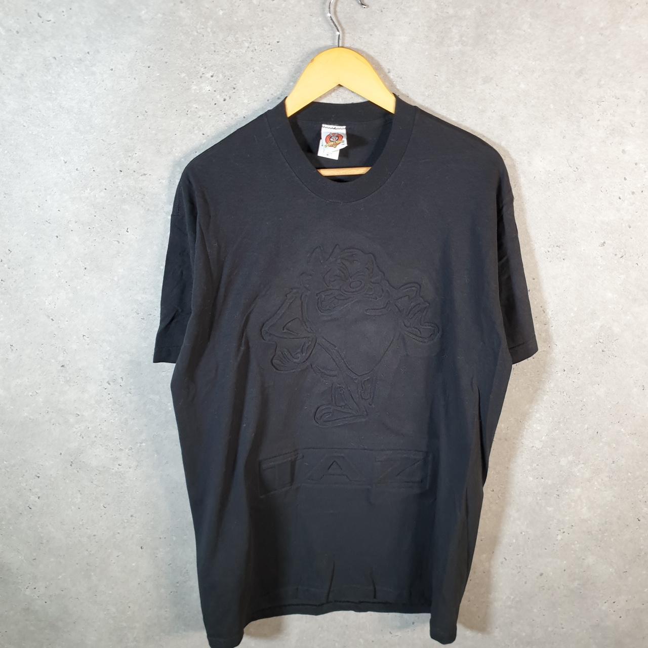 Vintage Looney Tunes Tasmanian Devil Embossed 90s T Shirt Men’s M Black Graphic