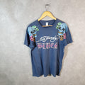 Vintage Ed Hardy T Shirt Men’s Large Blue Christian Audigier Love Heart Graphic Skull Y2K