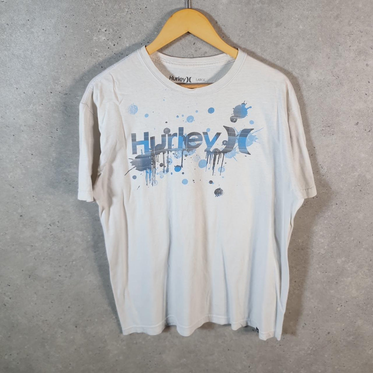 Vintage Hurley Graphic T Shirt Men’s White Large Casual Sports Logo Athletic