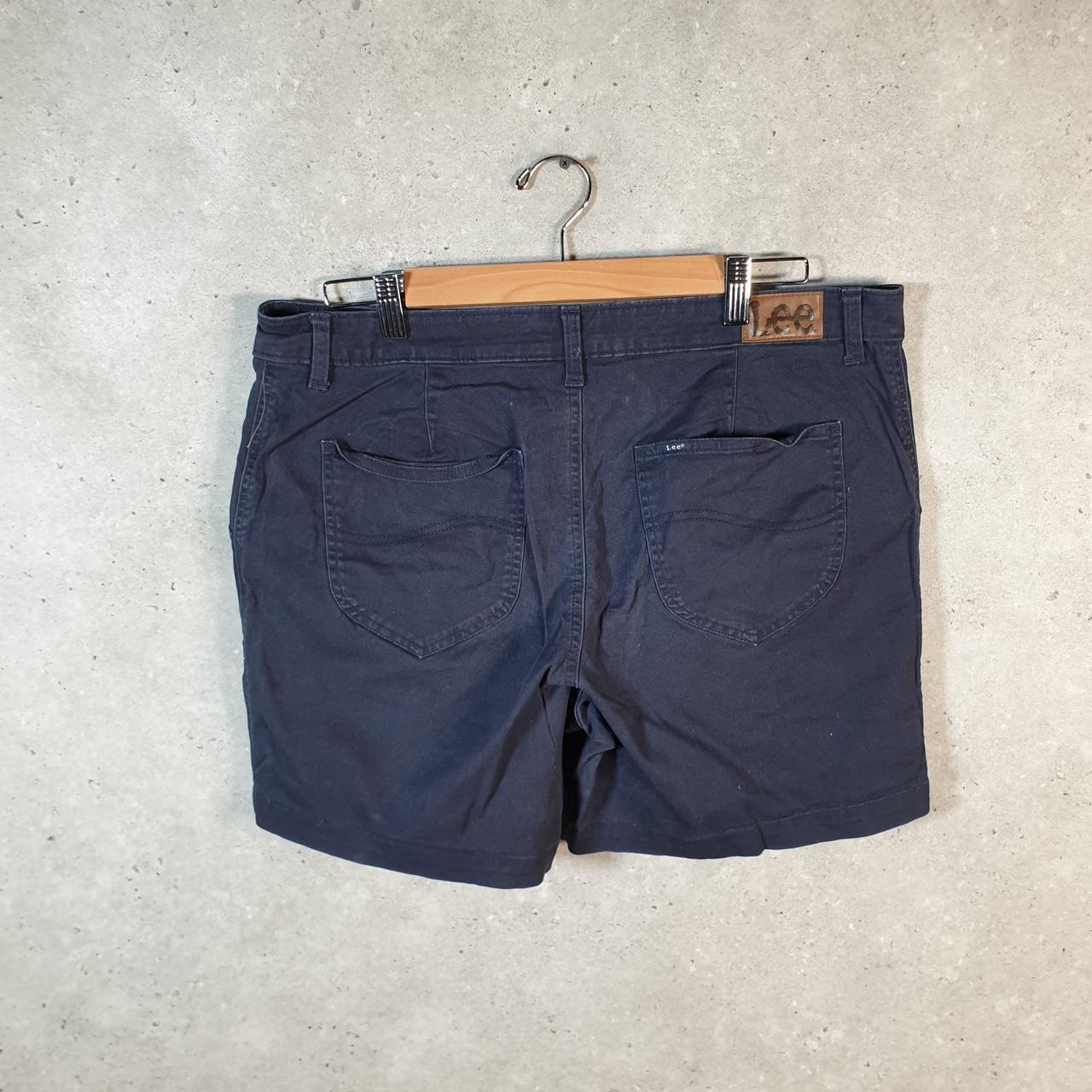Vintage Lee Baggy Shorts Jorts Cargo Womens W36 Navy Blue Relaxed Cargo