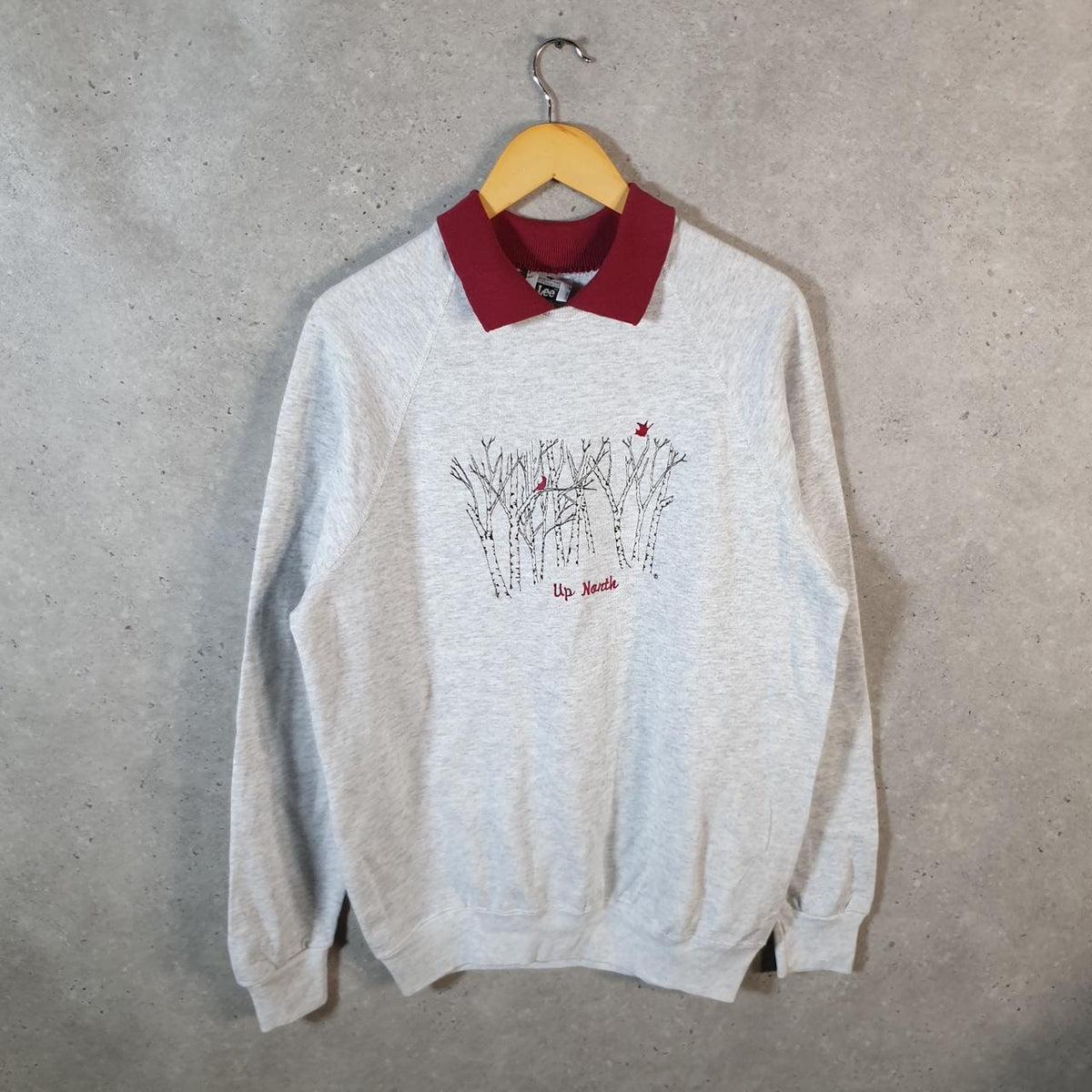 Vintage Lee MidWeight Sweatshirt Men’s XL Grey USA Up North Embroidered