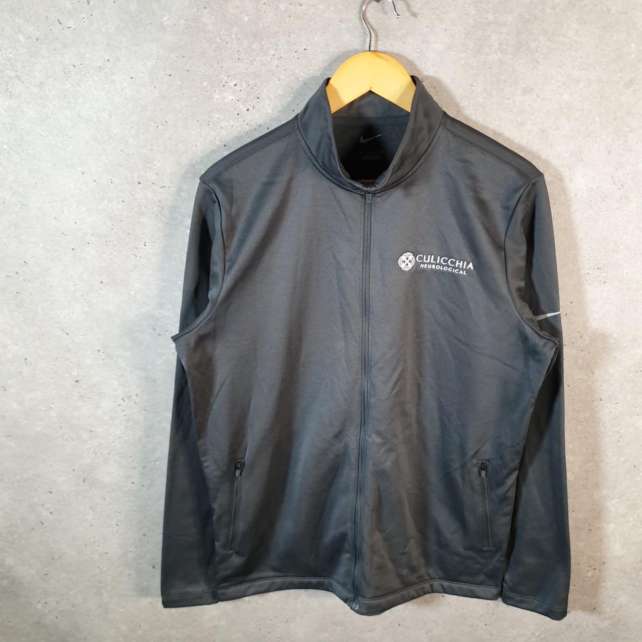 Vintage Nike Shell Track Jackets Mens Medium Grey Y2K Full Zip Logo