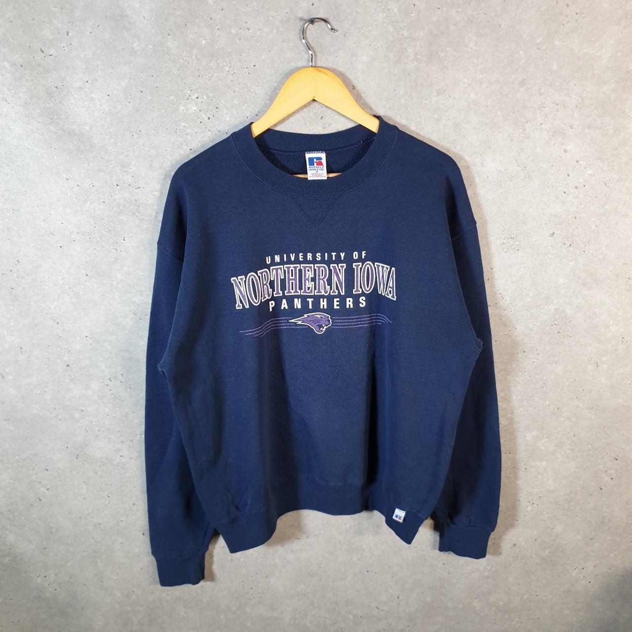 Vintage Russell Athletic Sweatshirt Men’s M Navy Blue USA Northern Iowa Panthers