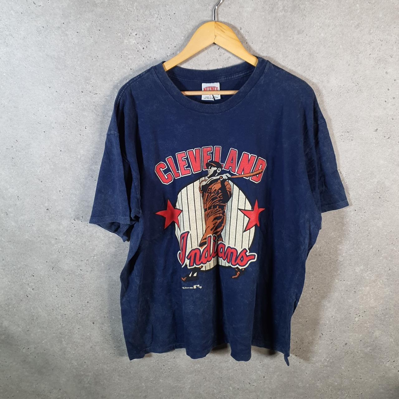 Vintage Nutmeg Cleveland NFL 1993 Single Stitch T Shirt Men’s XL Navy Blue Big Fish Vintage