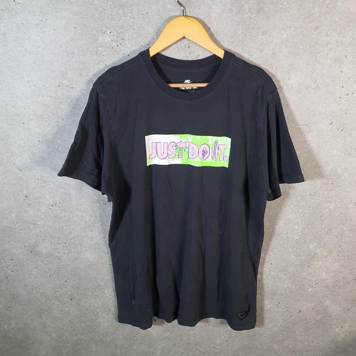 Vintage Nike Just Do It T Shirt Men’s Large Black Logo Swoosh Athletic