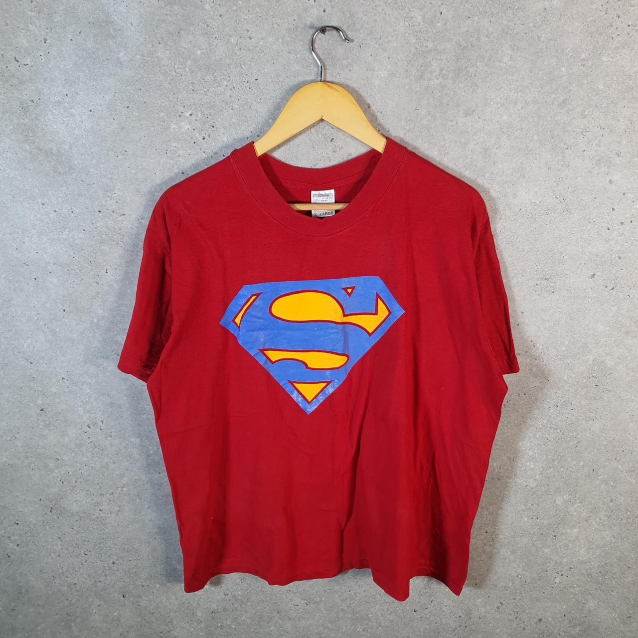 Vintage Munster Rugby Superman Graphic 90s USA Single Stitch T Shirt Men’s XL Red
